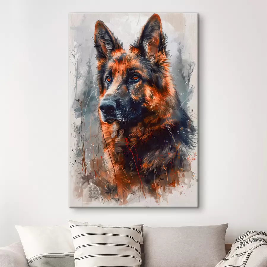  Schilderijen Portret van een Duitse herdershond s38995