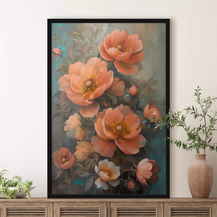 Fotobehang Bloemen in olie f38993
