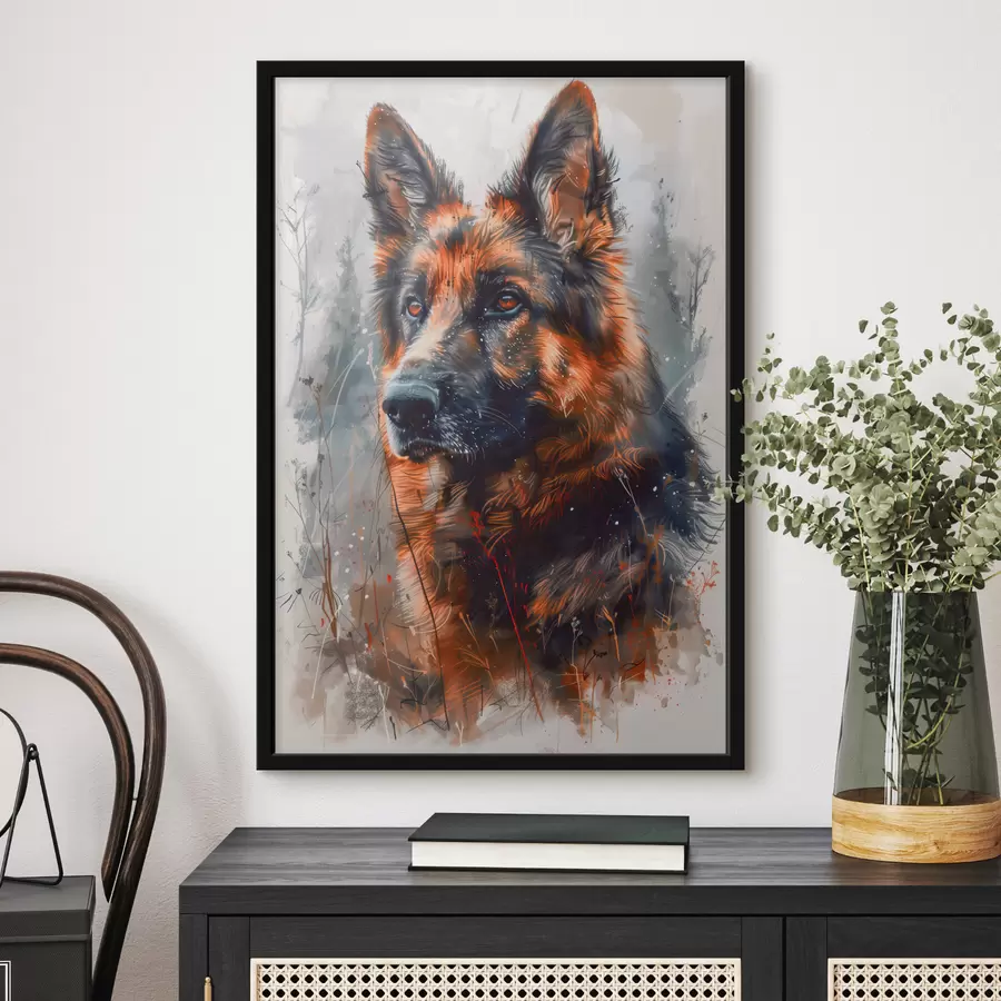 Fotobehang Portret van een Duitse herdershond f38995