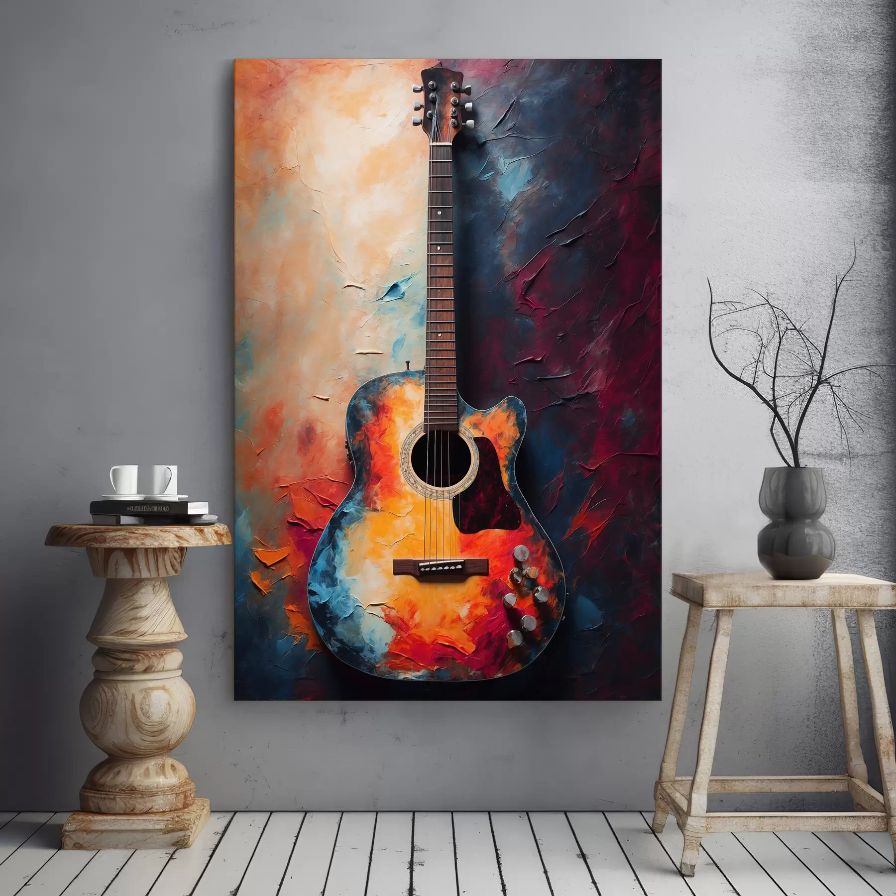 Papier peint photo Guitare sur fond d'huile s39002