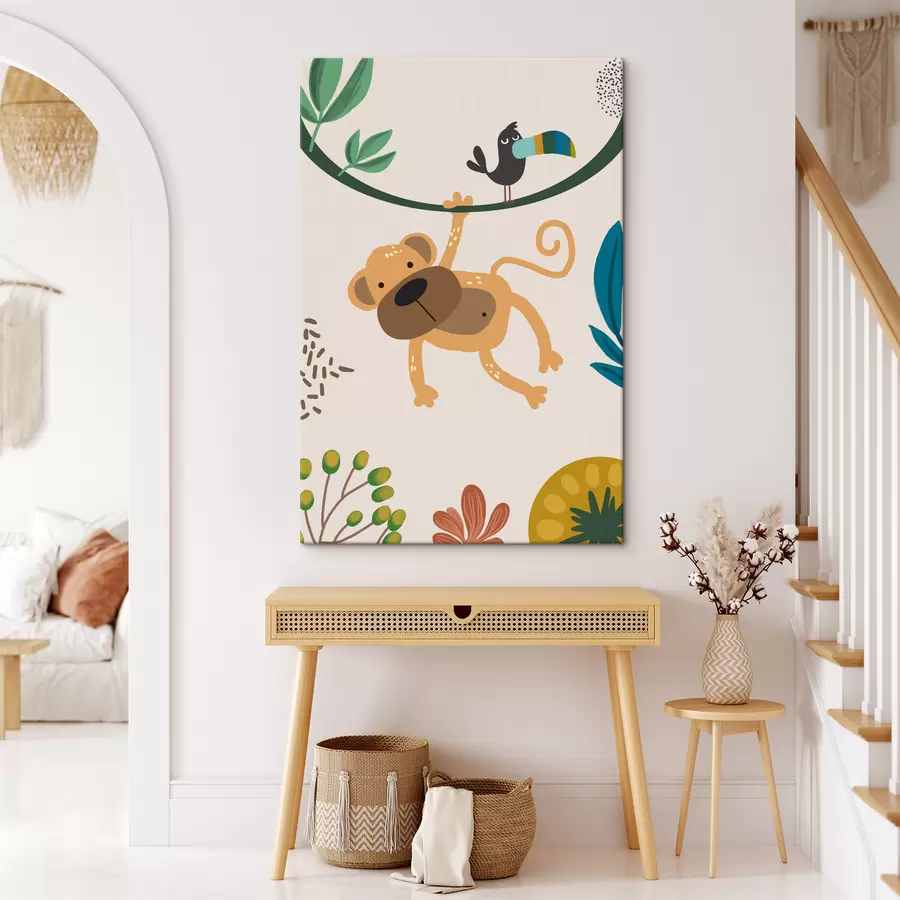  Schilderijen Aap in de jungle in safaristijl, boho s39094