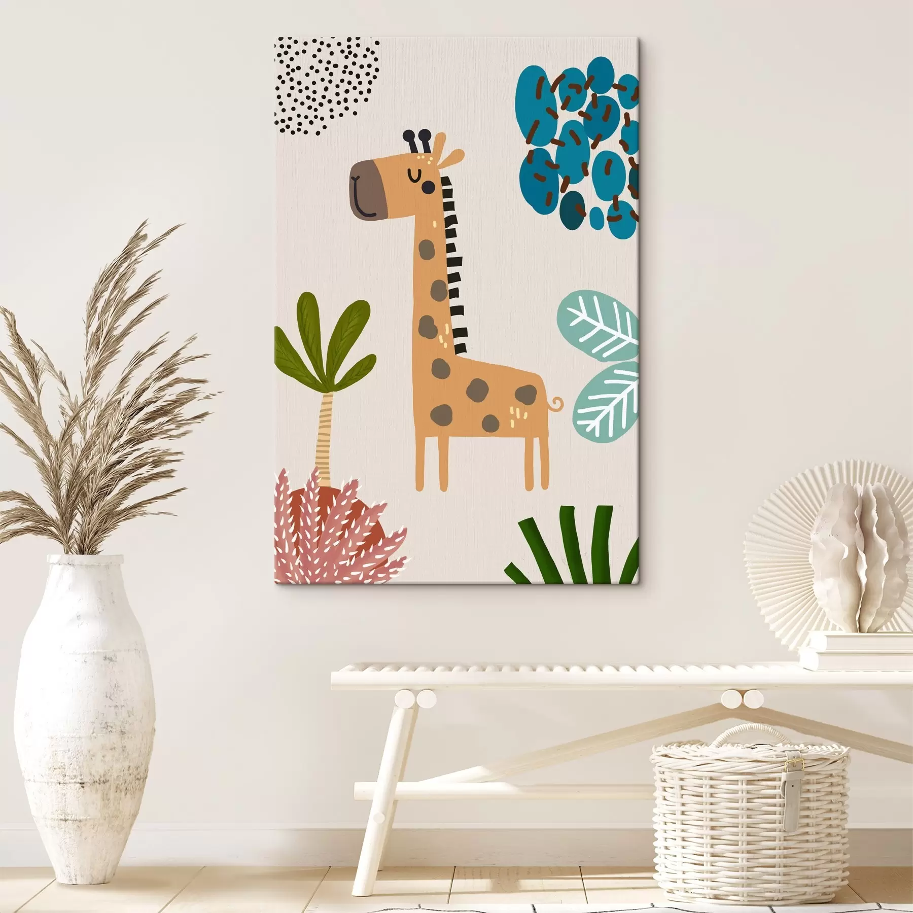 Peintures Girafe dans la jungle en style safari, boho s39096