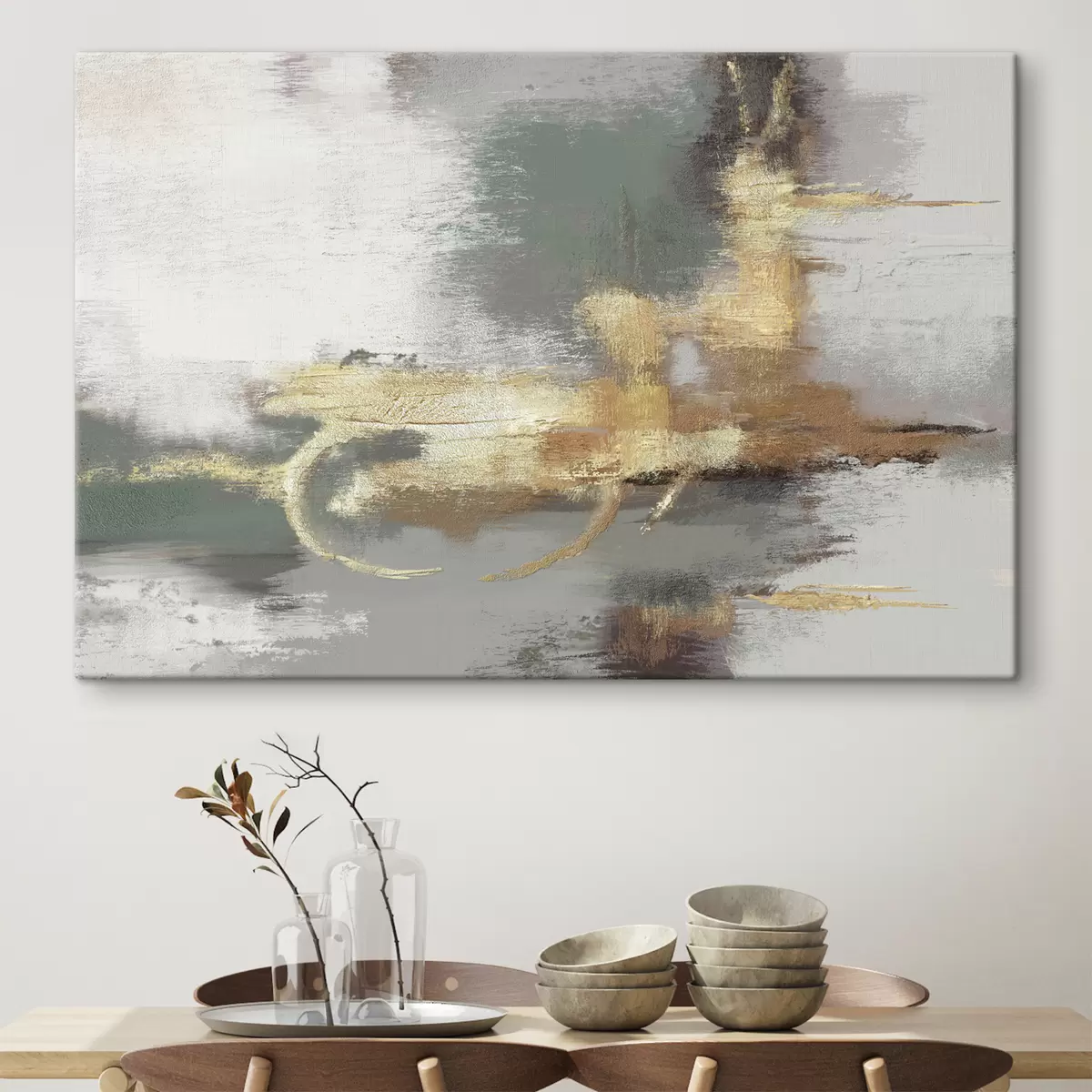  Peintures Abstraction grise texturée avec un accent lumineux s39106