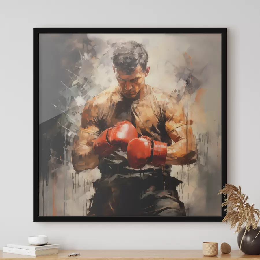  Schilderijen Bokser in rode handschoenen olieverfschilderij f39180