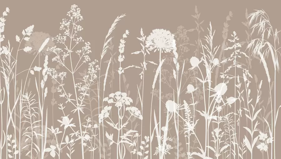 Papier peint photo Minimalisme doux des plantes et des fleurs des champs w01270v3