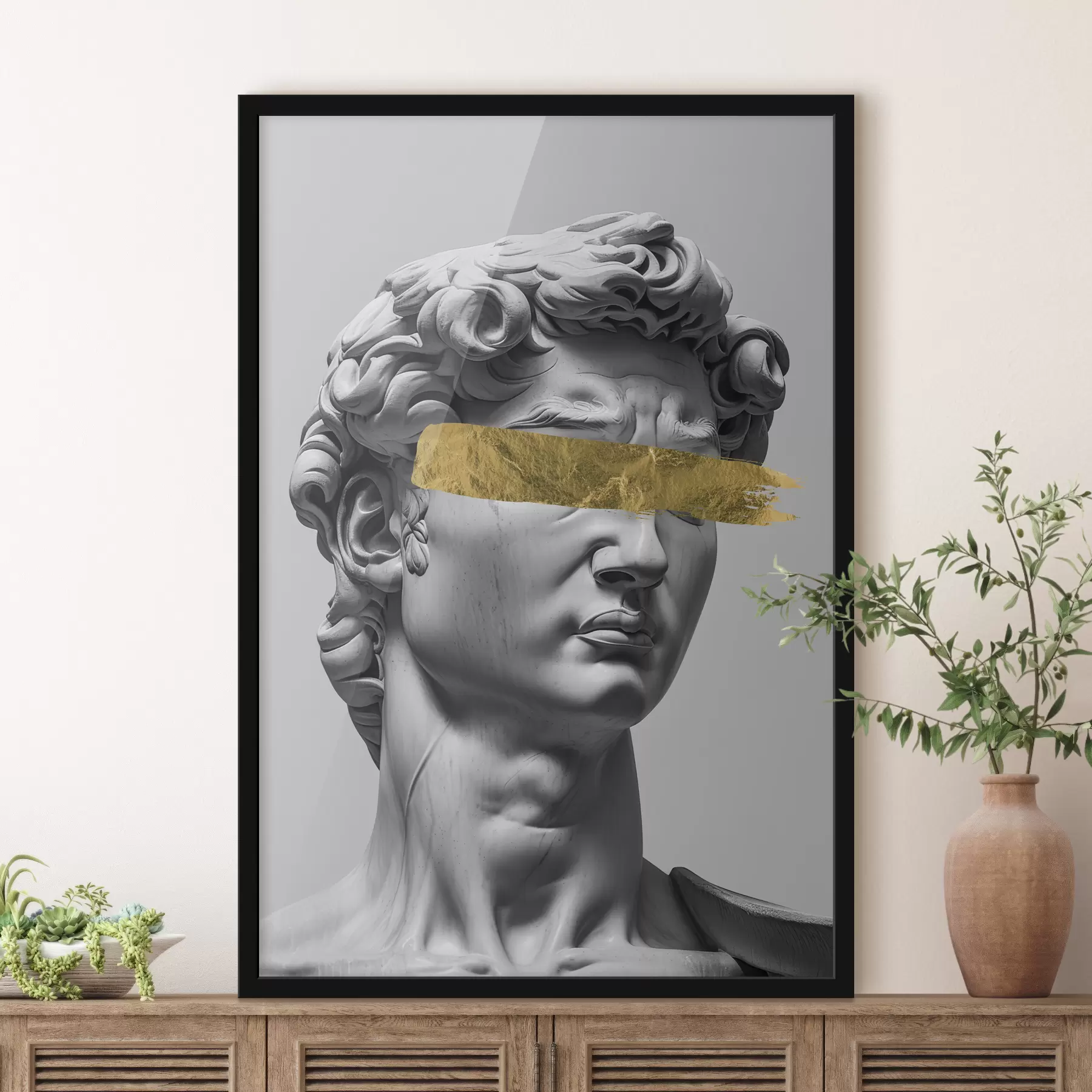  Schilderijen Een modern beeld van David met gesloten ogen f26129