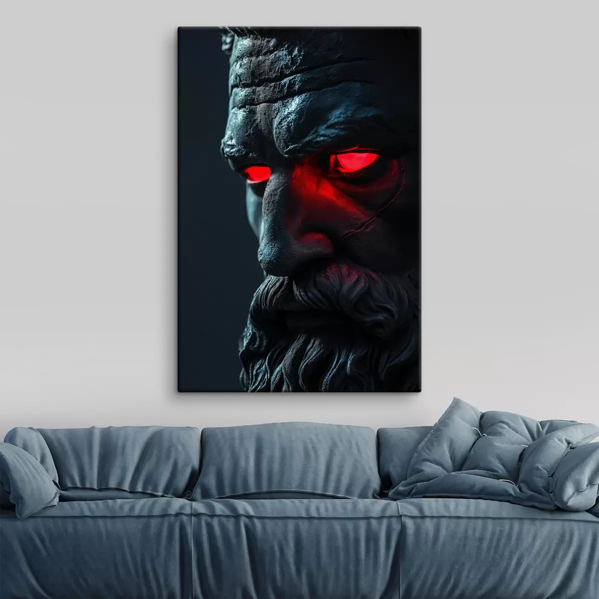  Peintures Portrait bleu foncé de Zeus aux yeux rouges s26125