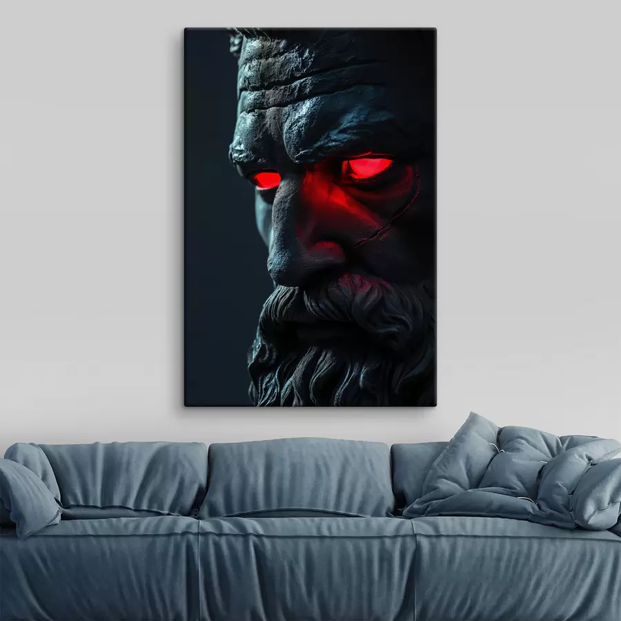  Peintures Portrait bleu foncé de Zeus aux yeux rouges s26125
