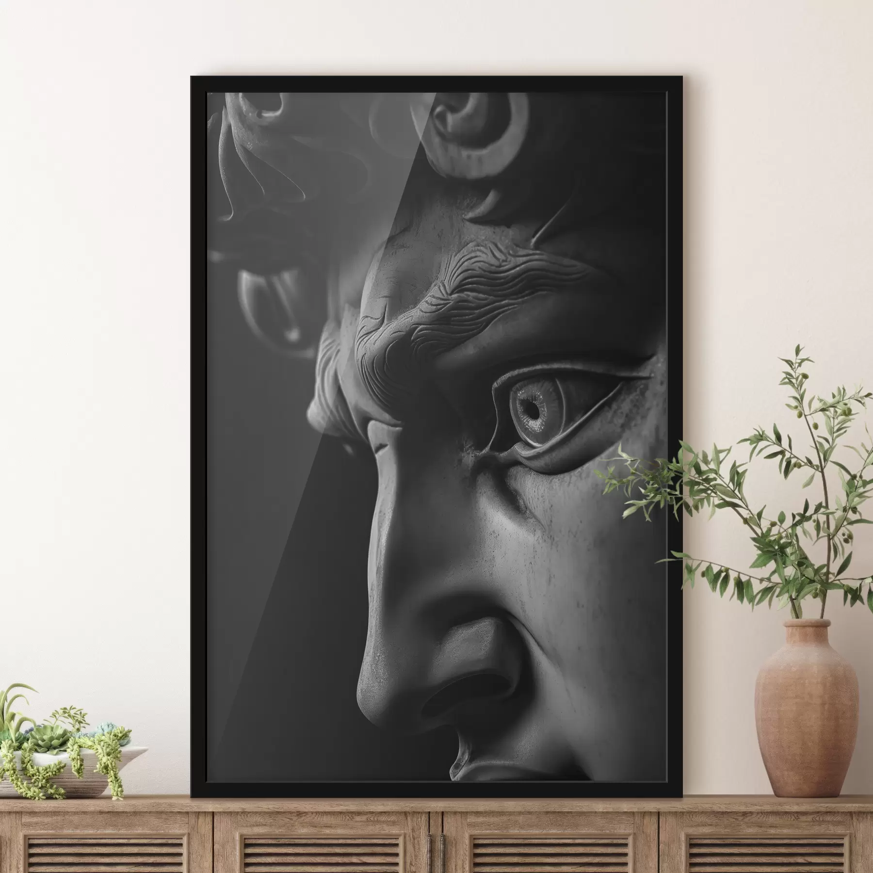 Fotobehang close-up portret van David in profiel f26124