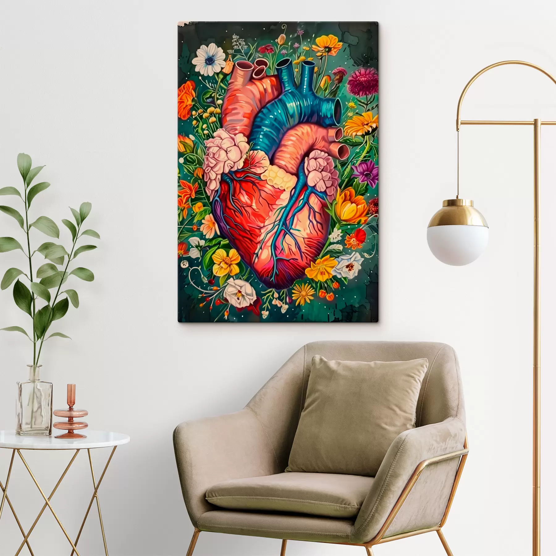 Fotobehang Hart in bloemen s39315