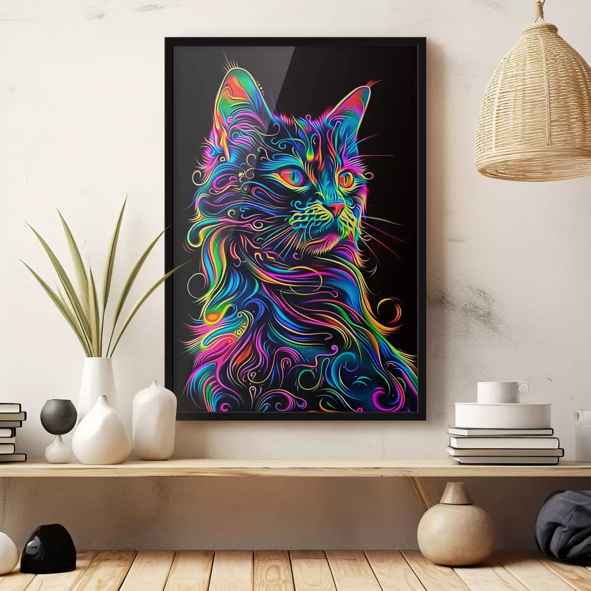 Poster Veelkleurige kat f39311