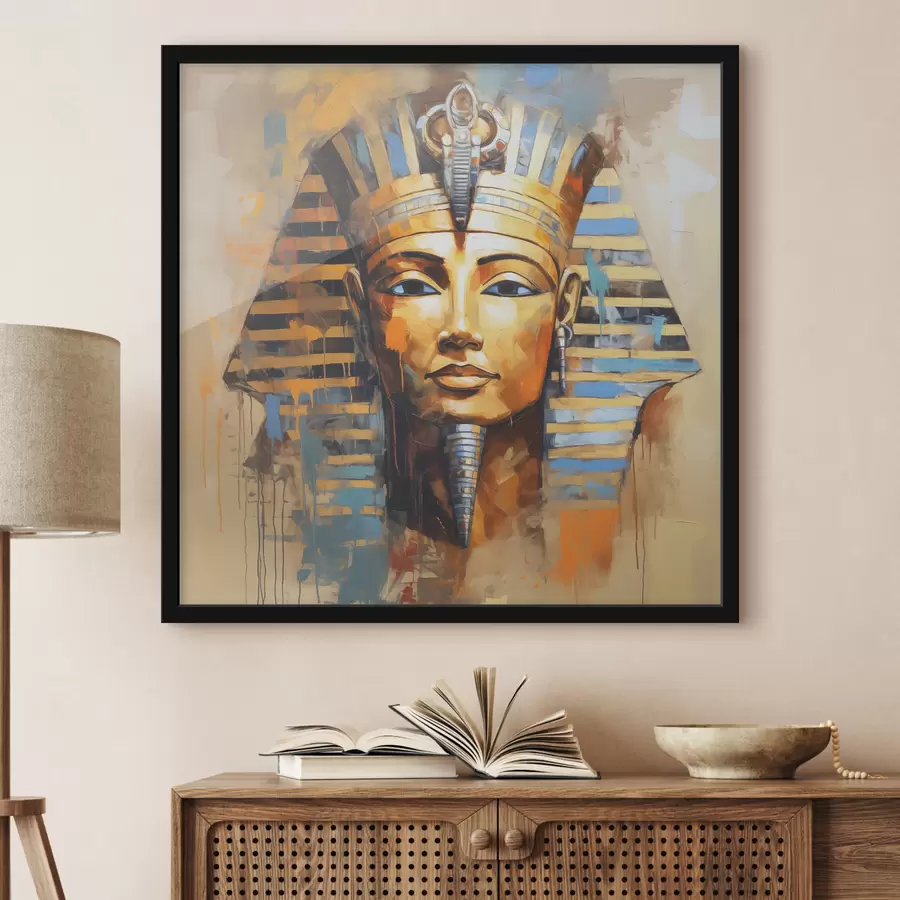 Papier peint photo Portrait de peinture à l'huile de pharaon égyptien f39332