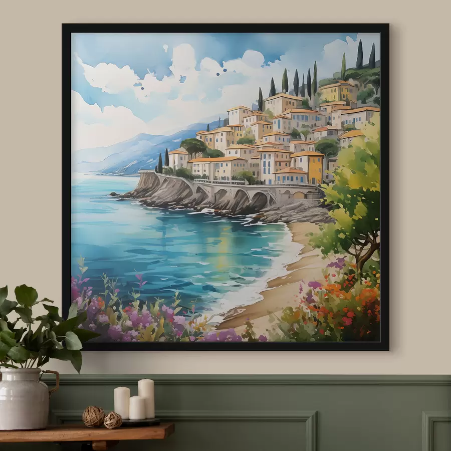 Papier peint photo côte pittoresque dans une ville italienne f39298