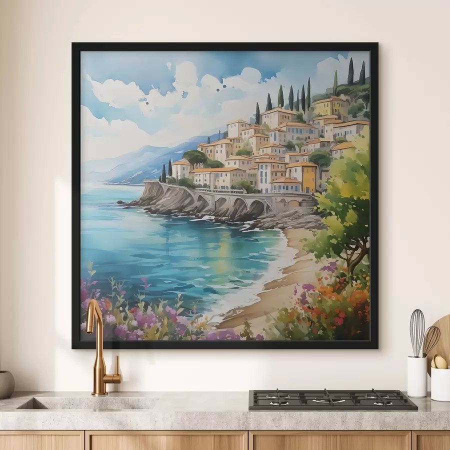 Fotobehang schilderachtige kust in een Italiaanse stad f39298