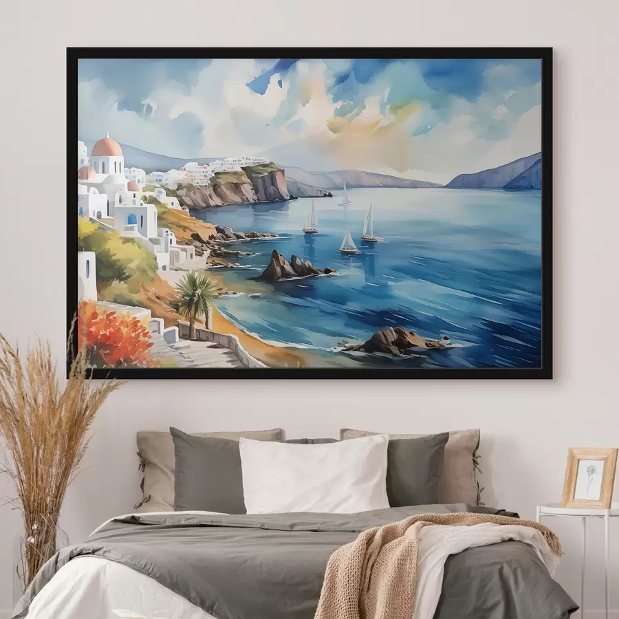 Fotobehang Uitzicht op de stad Santorini f39304