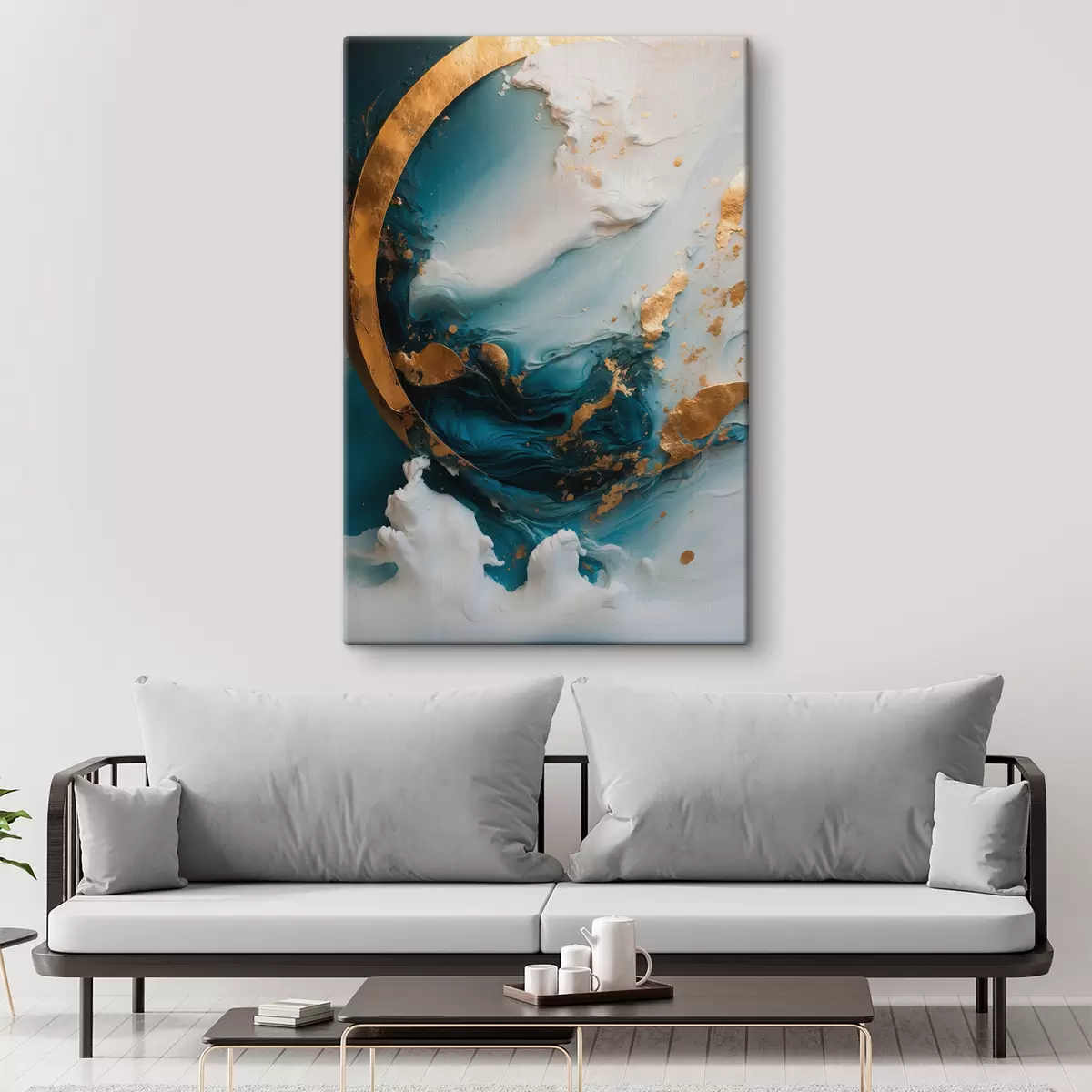  Peintures Abstraction aux couleurs bleu et blanc s39154