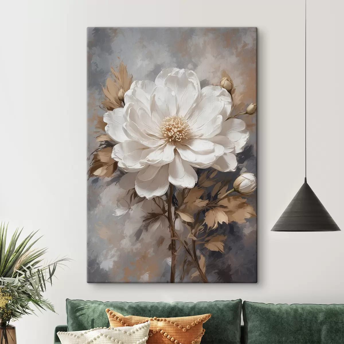  Peintures Fleur blanche à tige s39166