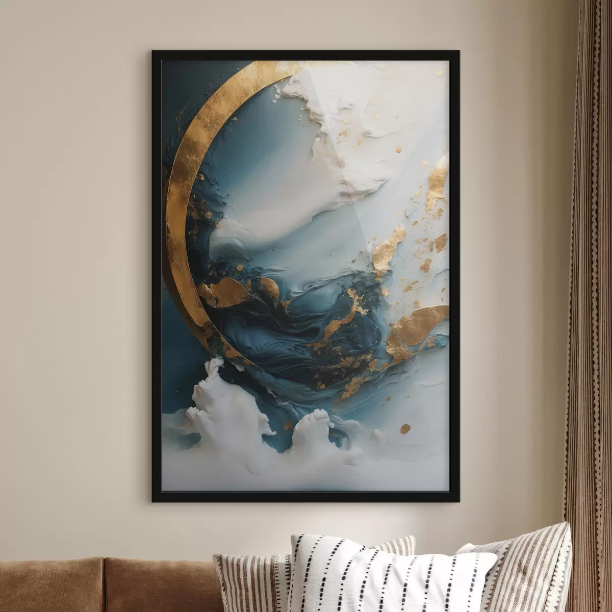 Affiche Abstraction aux couleurs bleu et blanc f39154