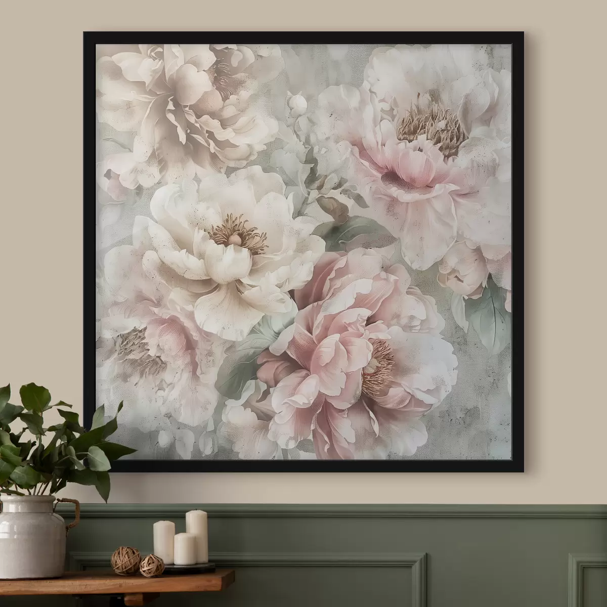 Affiche Pivoines vintage f39345