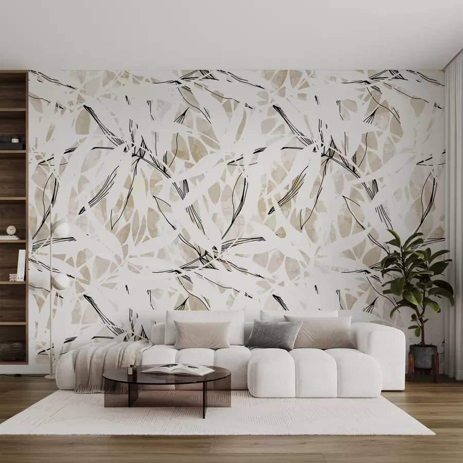 Fotobehang Patroon met verschillende bladeren w07865