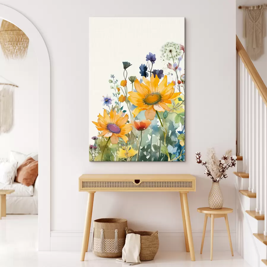  Schilderijen Kleurrijke aquarel wilde bloemen s39338