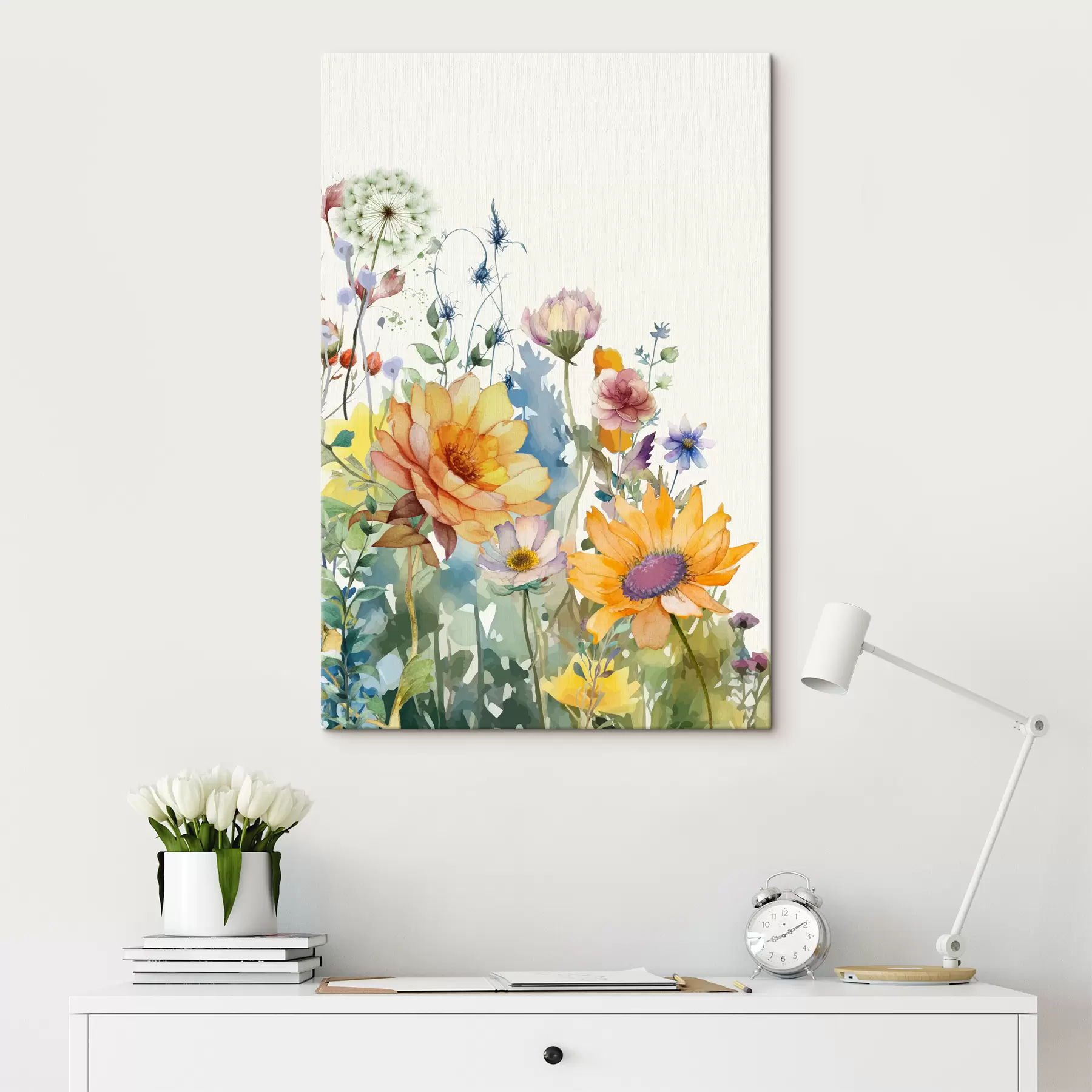  Schilderijen Zomer aquarel wilde bloemen s39340