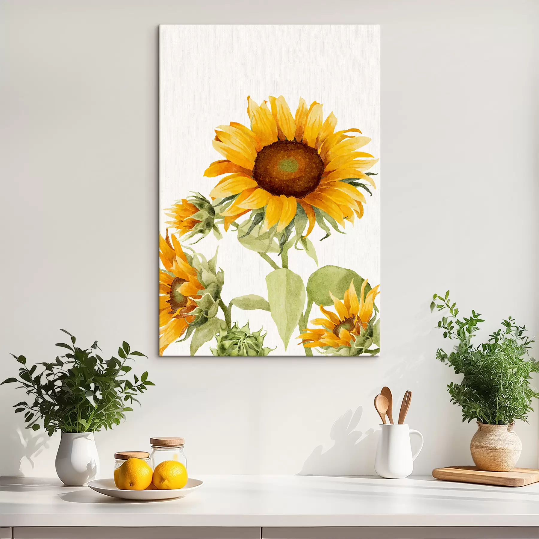 Papier peint photo Tournesol aquarelle lumineux s39341