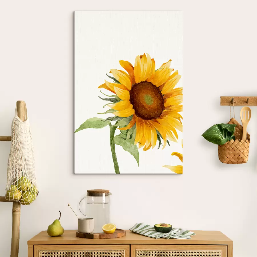  Schilderijen Kleurrijke aquarel zonnebloem s39343