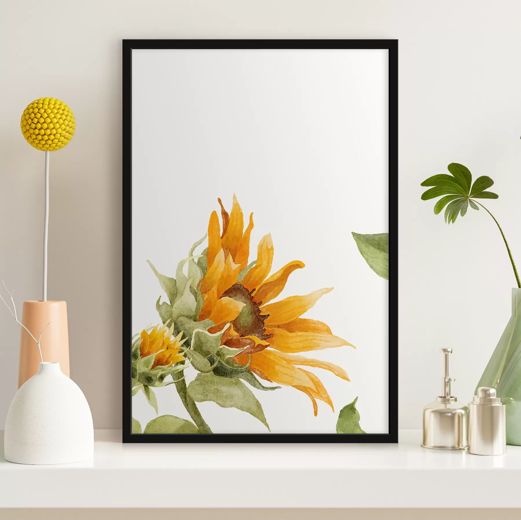 Papier peint photo Tournesol aquarelle f39342
