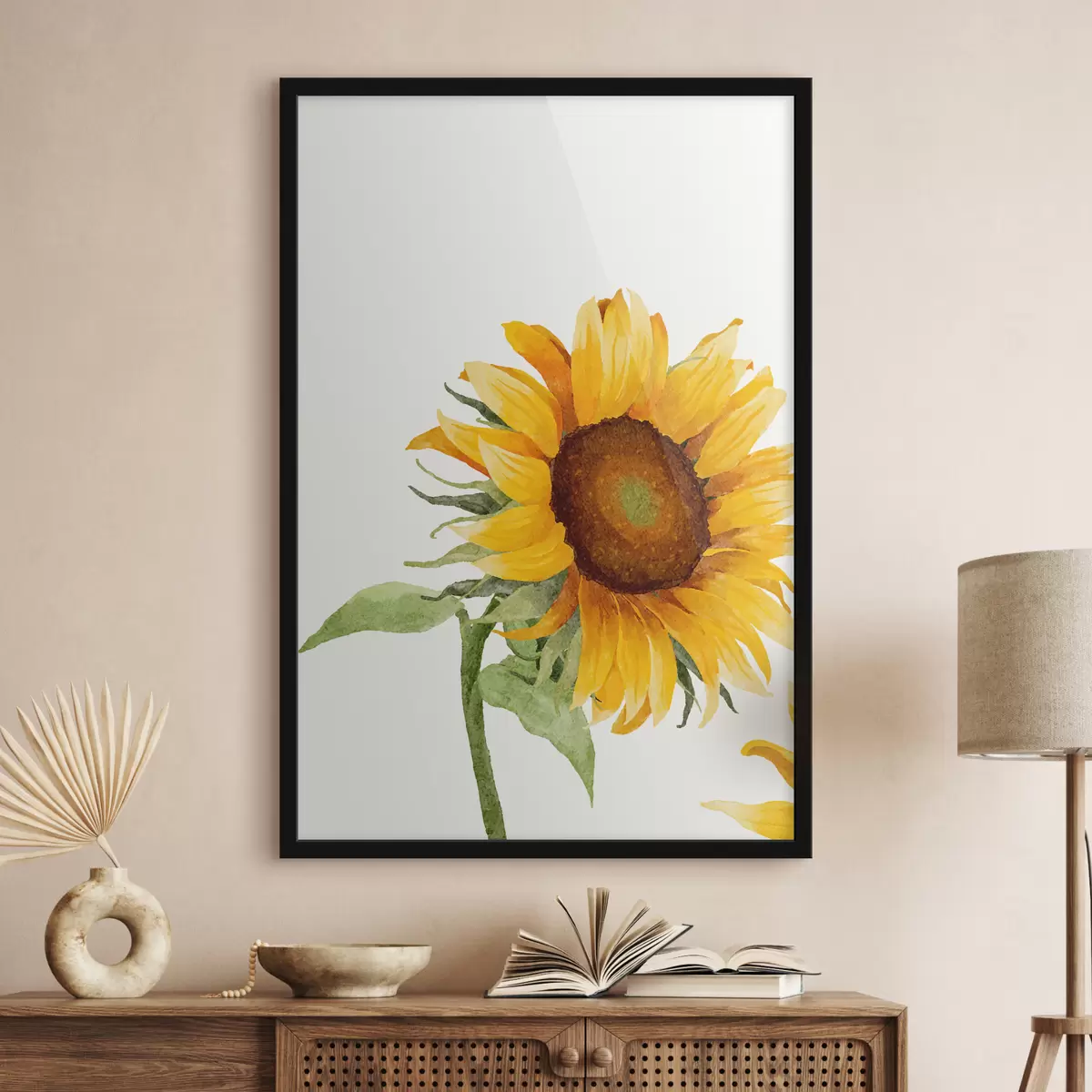 Affiche Tournesol aquarelle coloré f39343
