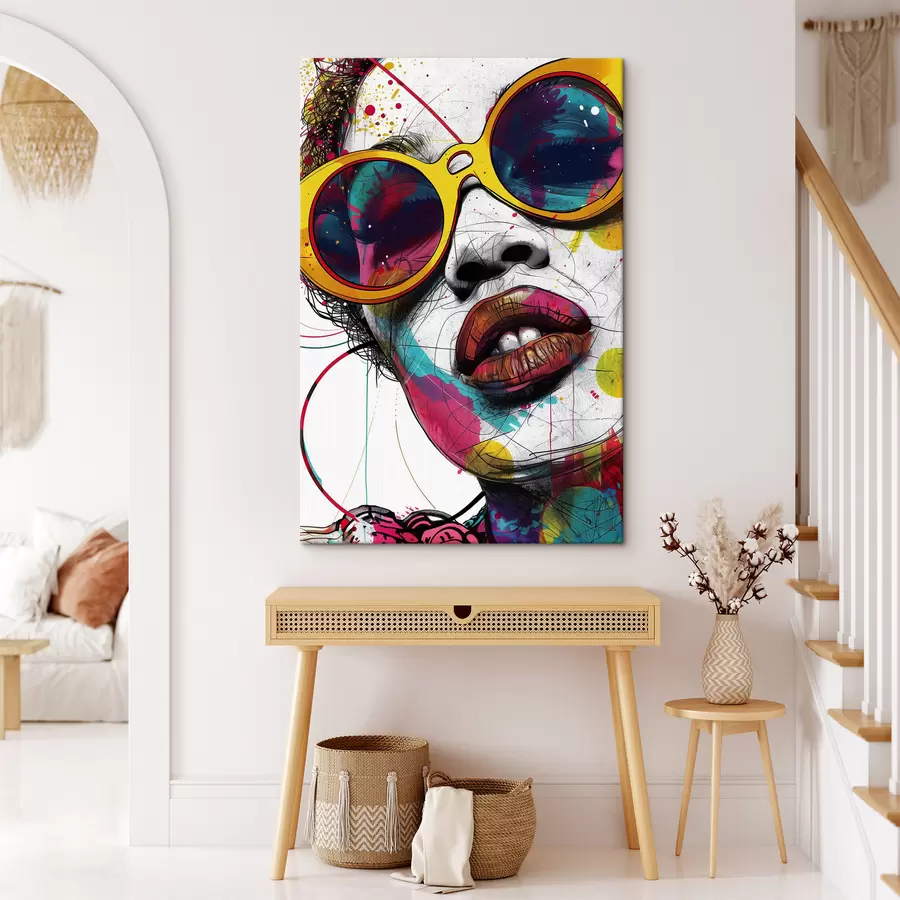  Peintures Image lumineuse d'une fille dans un style pop art s39203