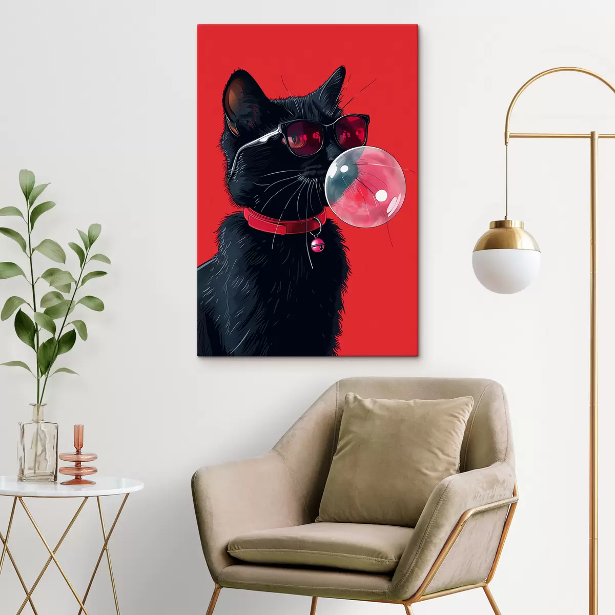  Schilderijen Leuke zwarte kat s39223