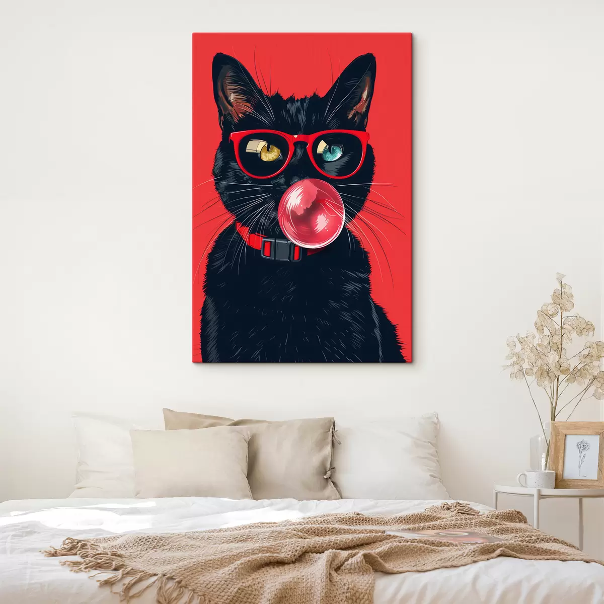  Peintures Chat noir avec des lunettes s39224
