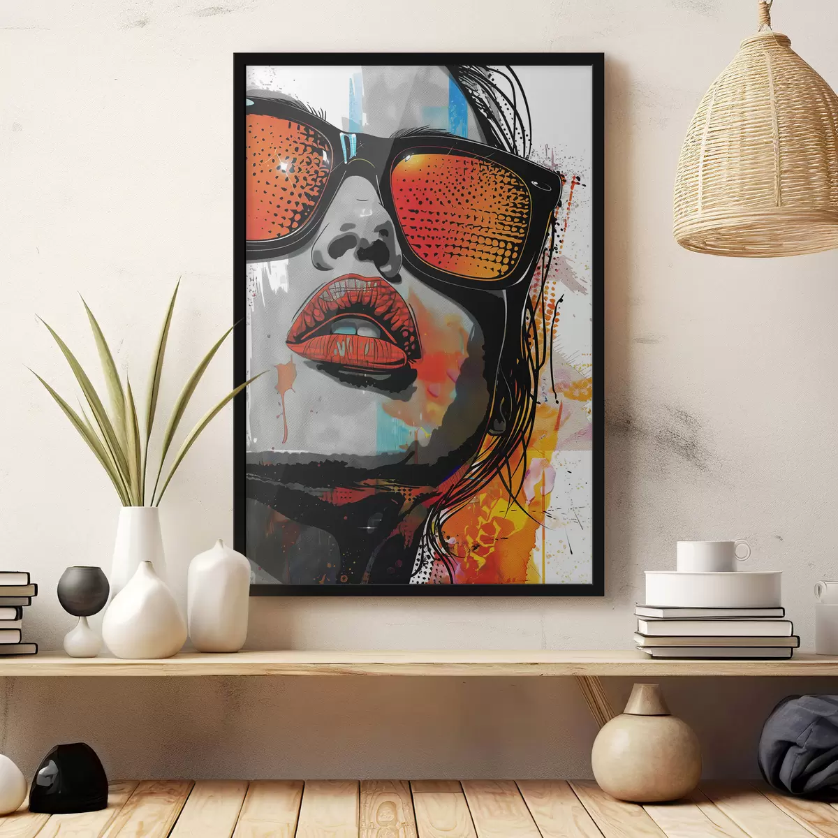 Affiche Fille avec des lunettes dans un style pop art f39205