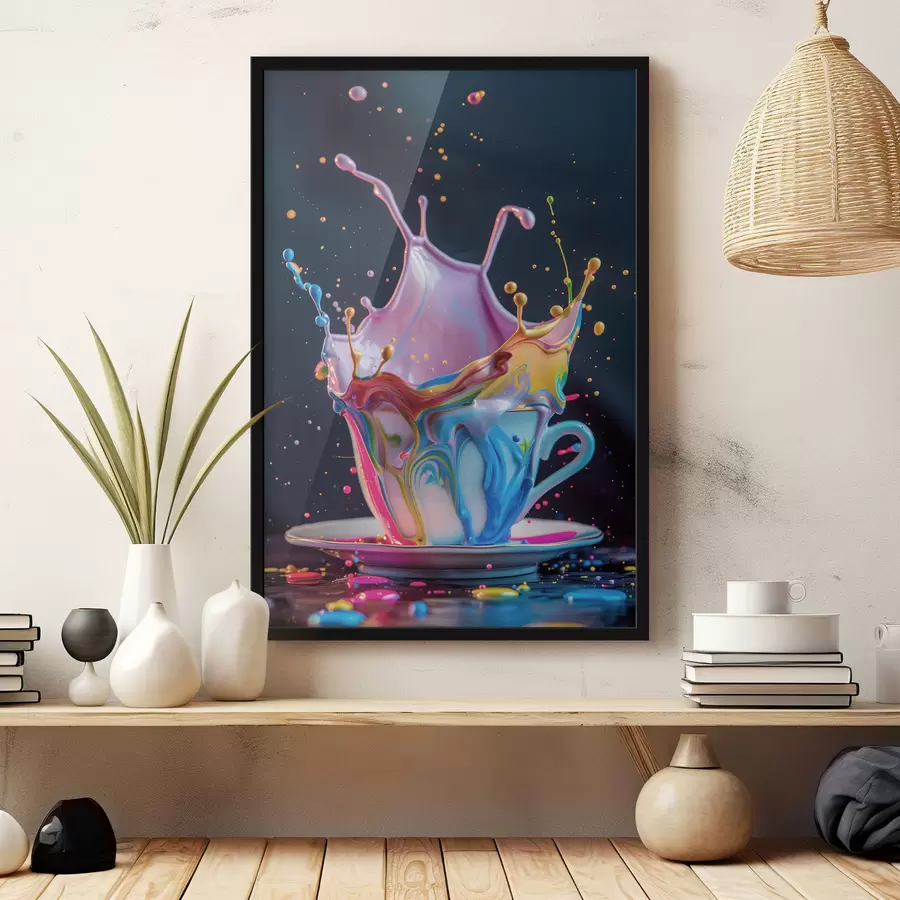 Fotobehang Heldere spatten in een kopje f39218