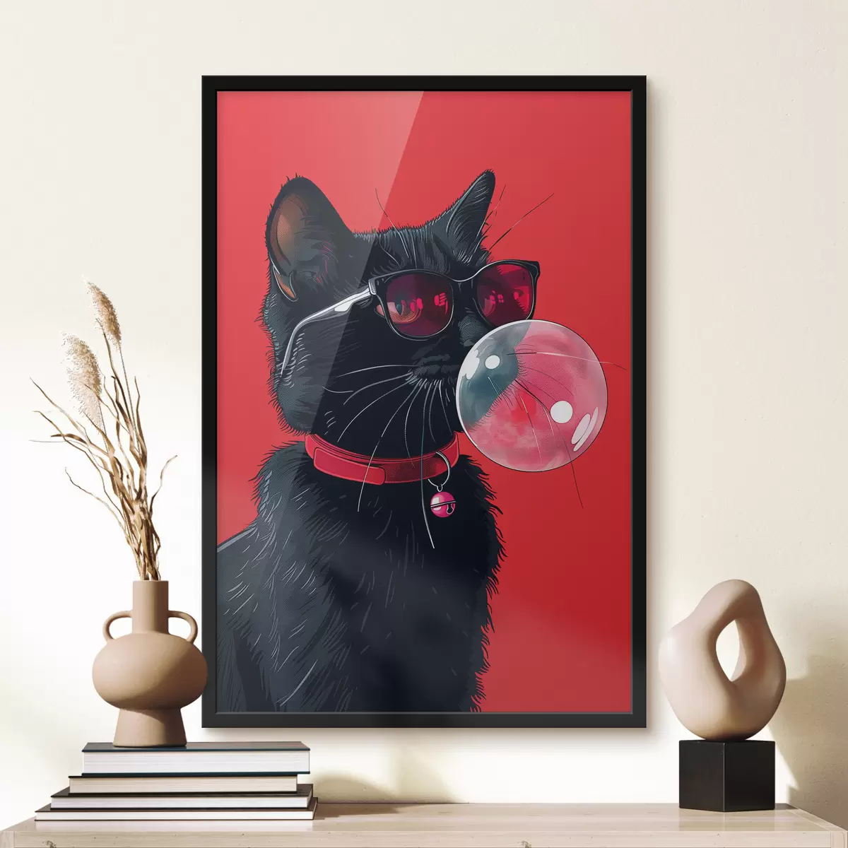 Affiche Chat noir mignon f39223