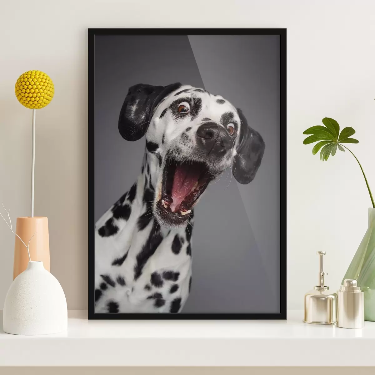 Poster Opgewonden pup klaar voor plezier! f37752