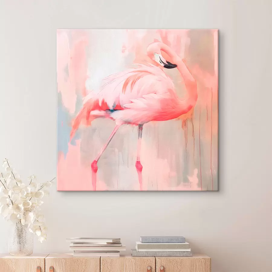  Schilderijen Roze flamingovogel s39536