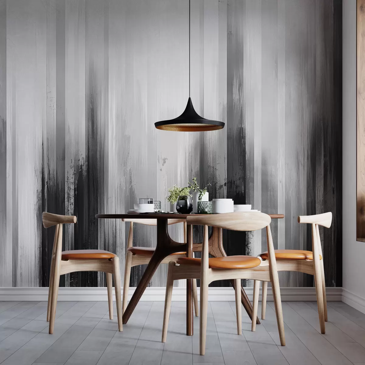 Fotobehang abstracte achtergrond met verticale strepen in zwarte en witte kleuren w07945v3