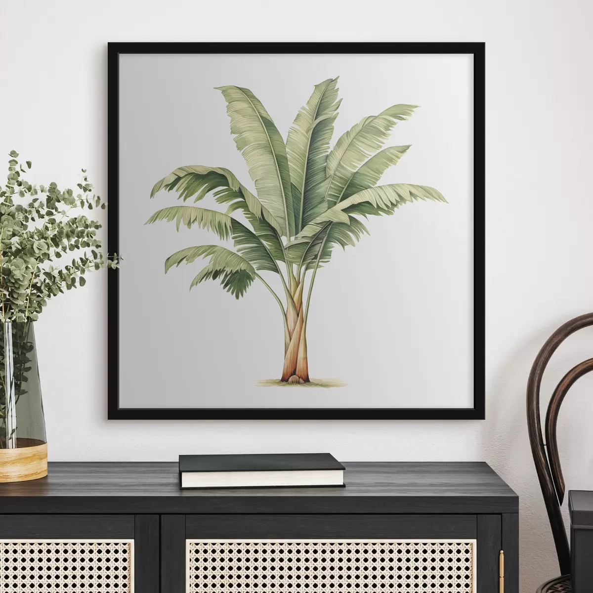 Affiche Illustration minimaliste à l'aquarelle d'un bananier f39562