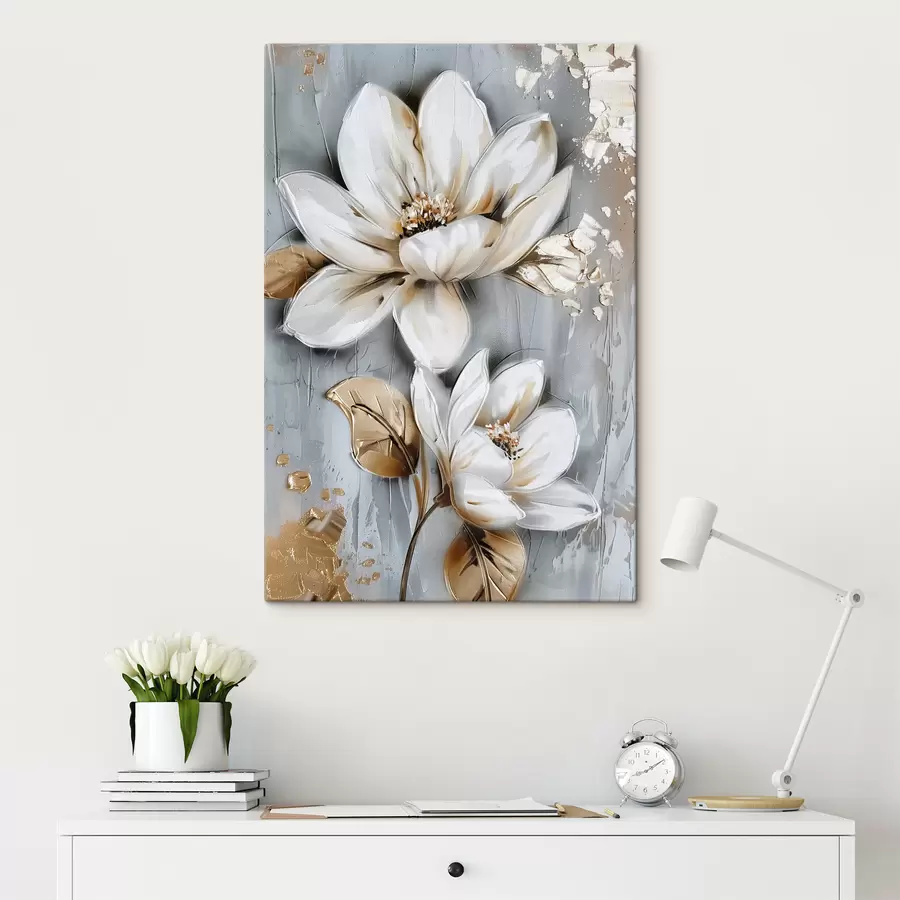  Peintures fleurs blanches s39545