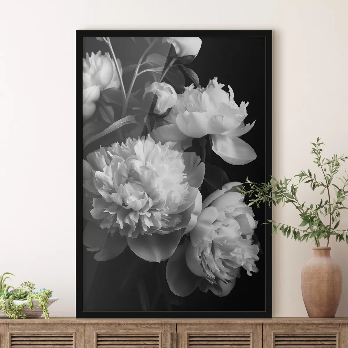 Affiche Pivoines noires et blanches f39547