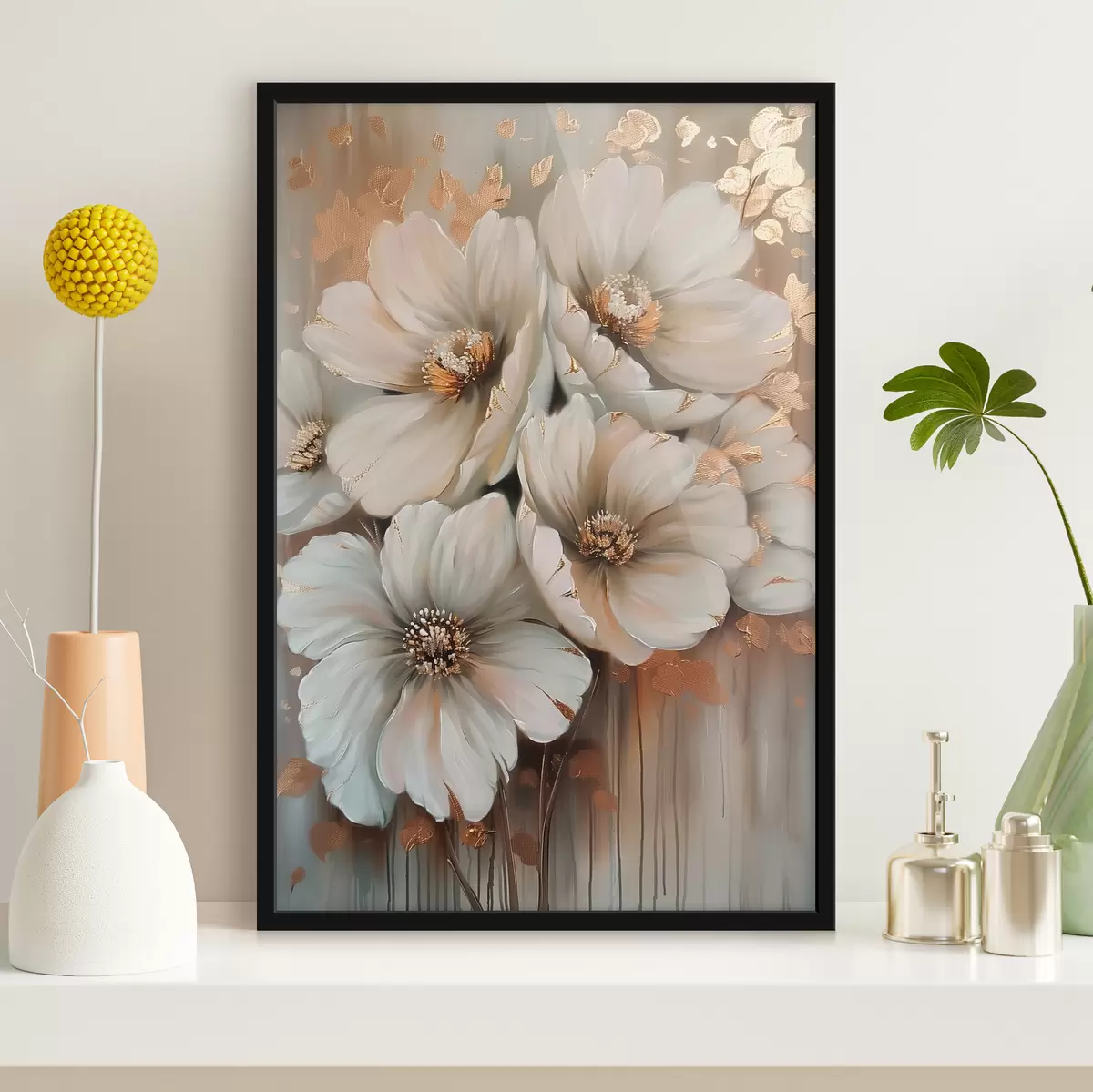 Affiche fleurs blanches f39551