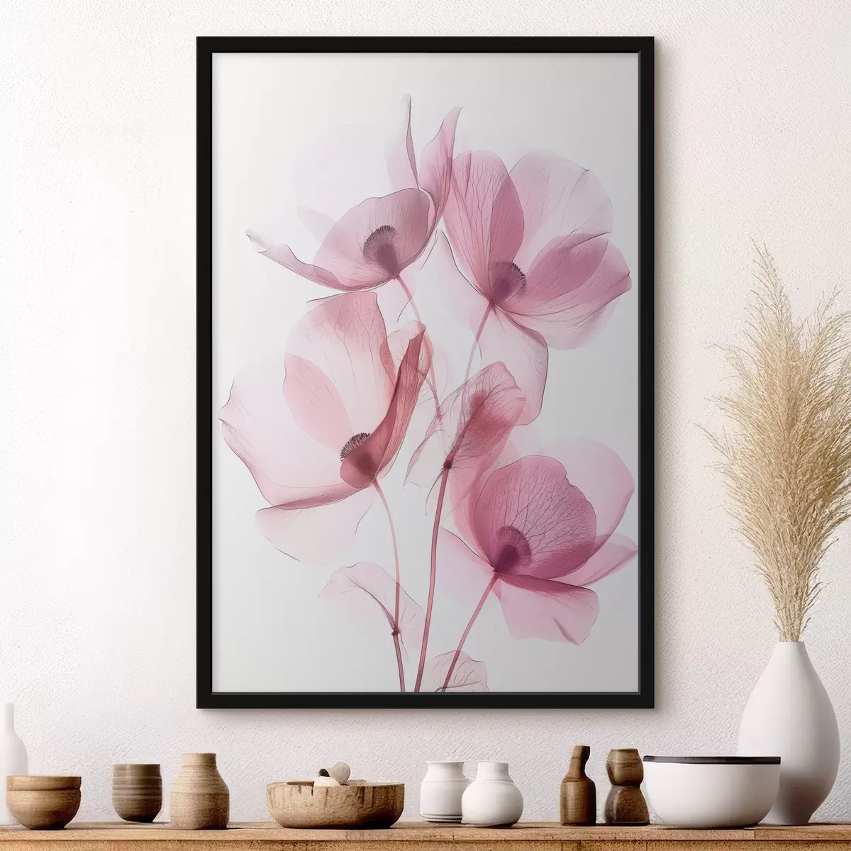 Affiche Nouvelle tendance de fleurs transparentes élégantes f39575