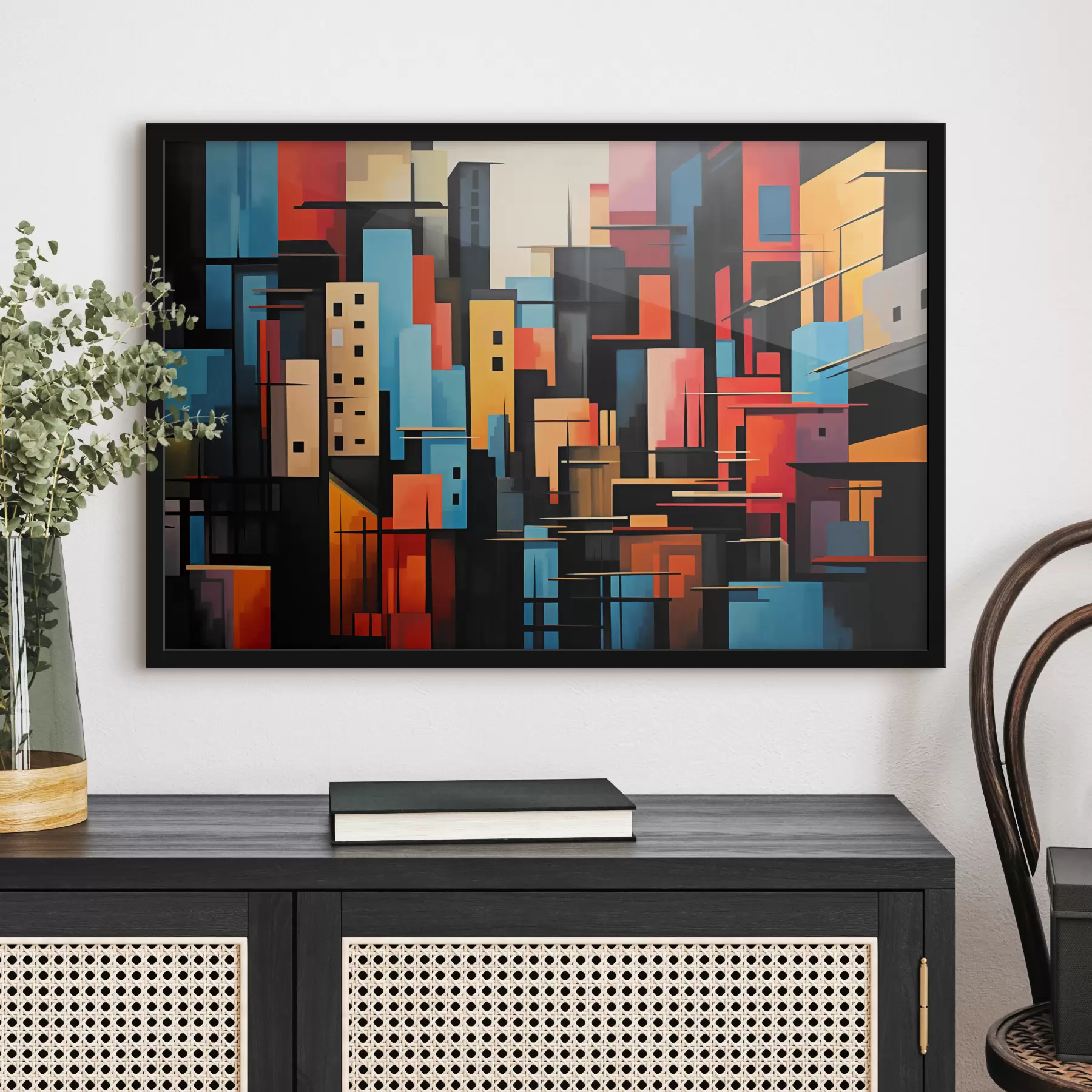 Fotobehang Geometrische abstractie van de stad f39716