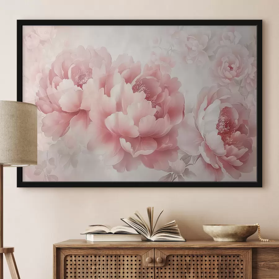  Peintures Pivoines roses f39690