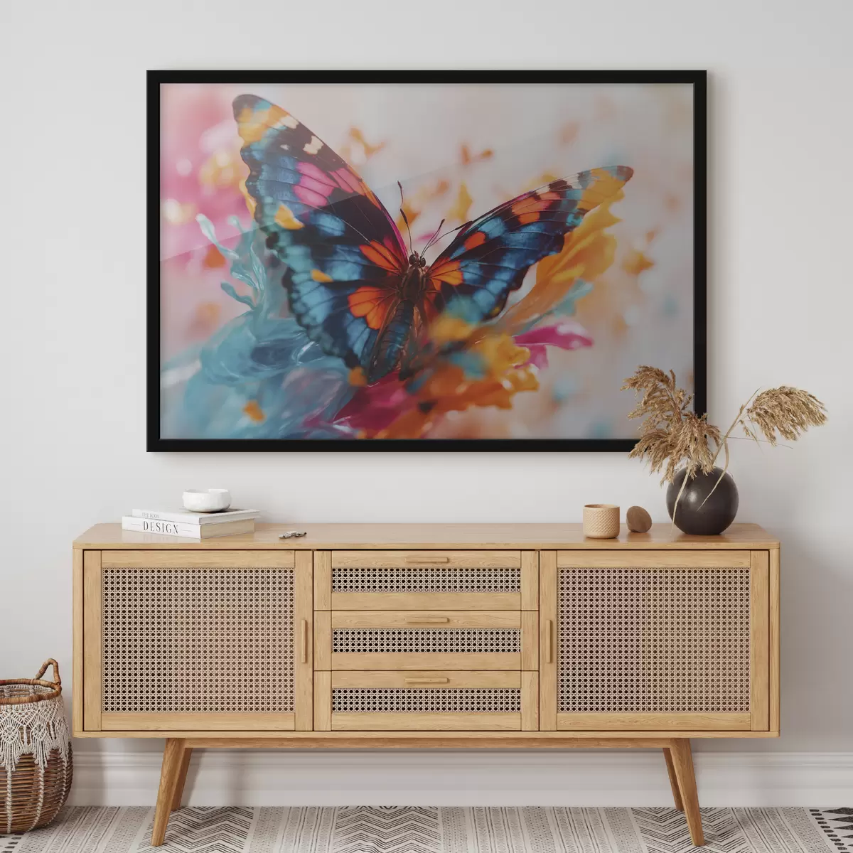 Affiche Papillon sur fond flou f39586