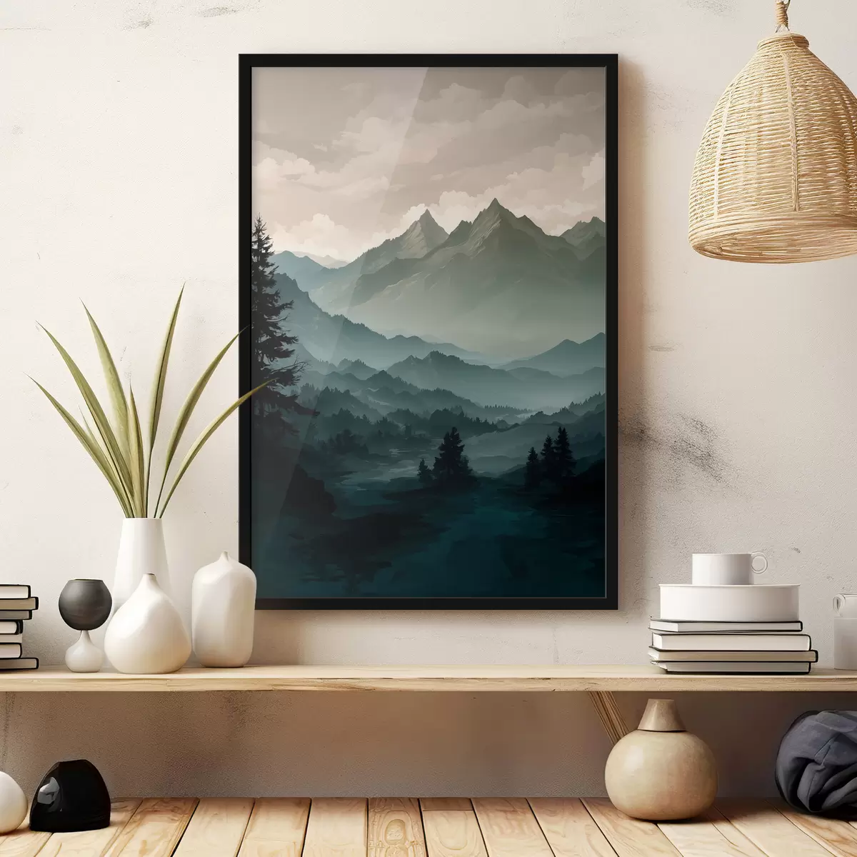 Poster Berg uitzicht f39587