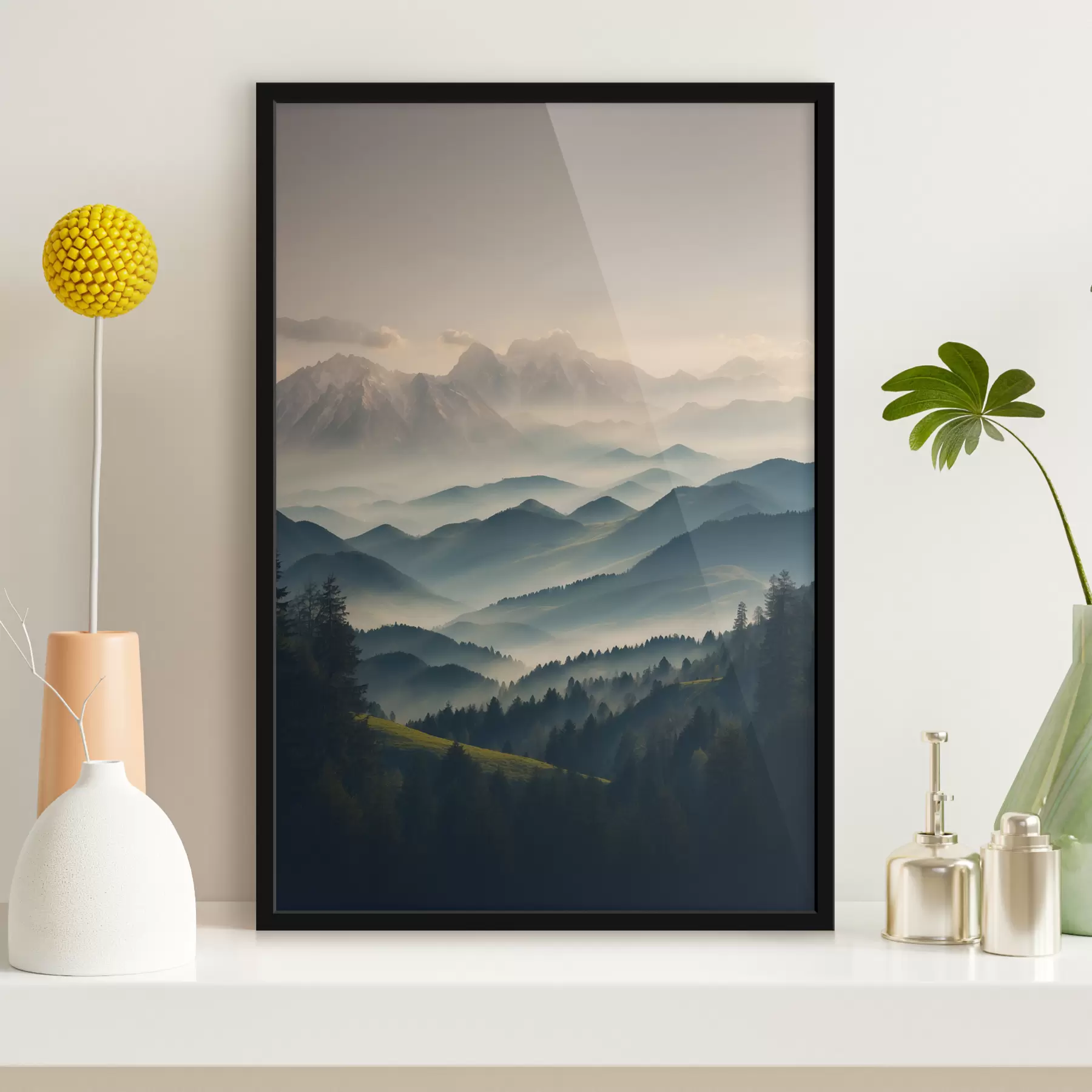  Peintures Vue sur les montagnes brumeuses f39596