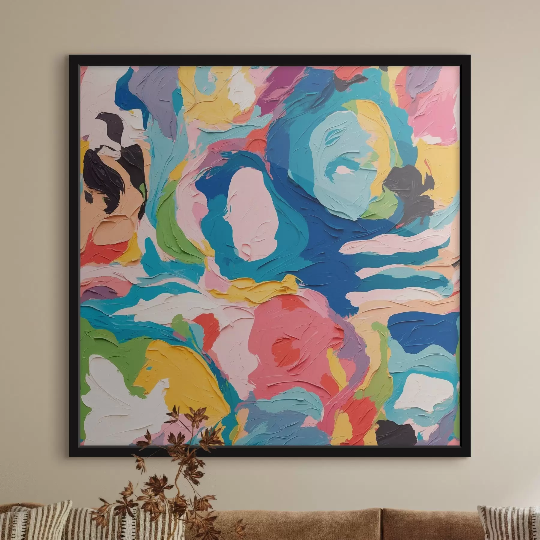 Papier peint photo Peinture abstraite avec des peintures multicolores f39612